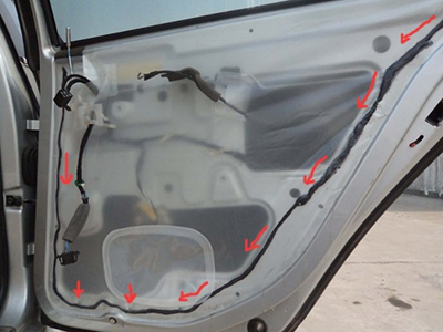 Automotive Door Water Shield Behind Trim Panel